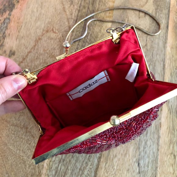 Vintage Cadaz Red Beaded Bag - Picture 4 of 5